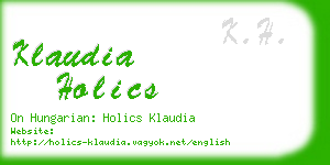 klaudia holics business card